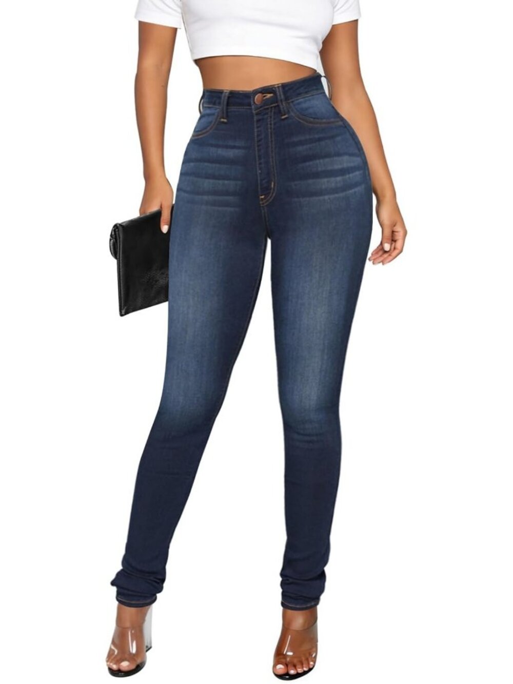 High Waisted Skinny Jeans for Women - Butt Lifting, Stretchy, Tummy Control